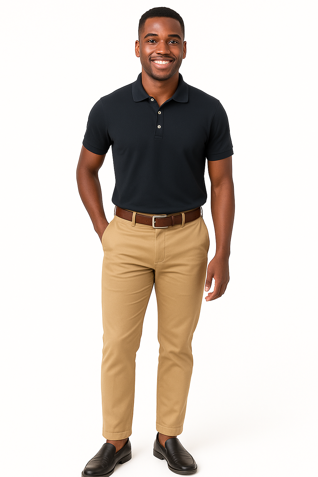 event transportation Lake Norman Service economy class driver in black polo and khaki pants for affordable rides